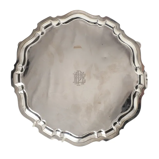 A GEORGE VI SILVER SALVER.