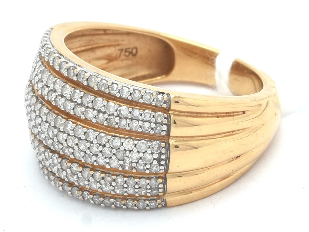 Ring, 18K, 8,1g, Ø18¾, med diamanter 162x ca 0,005ct, åttakantsslipade, GHA — Smycken/Ring — Kaplans