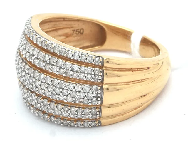 Ring, 18K, 8,1g, Ø18¾, med diamanter 162x ca 0,005ct, åttakantsslipade, GHA