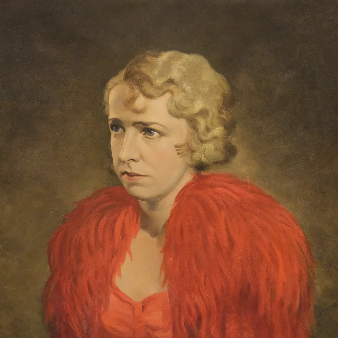 PHILIPPE DE ROUGEMONT. KVINNA MED FJÄDERBOA. — Paintings — Björnssons Auktionskammare