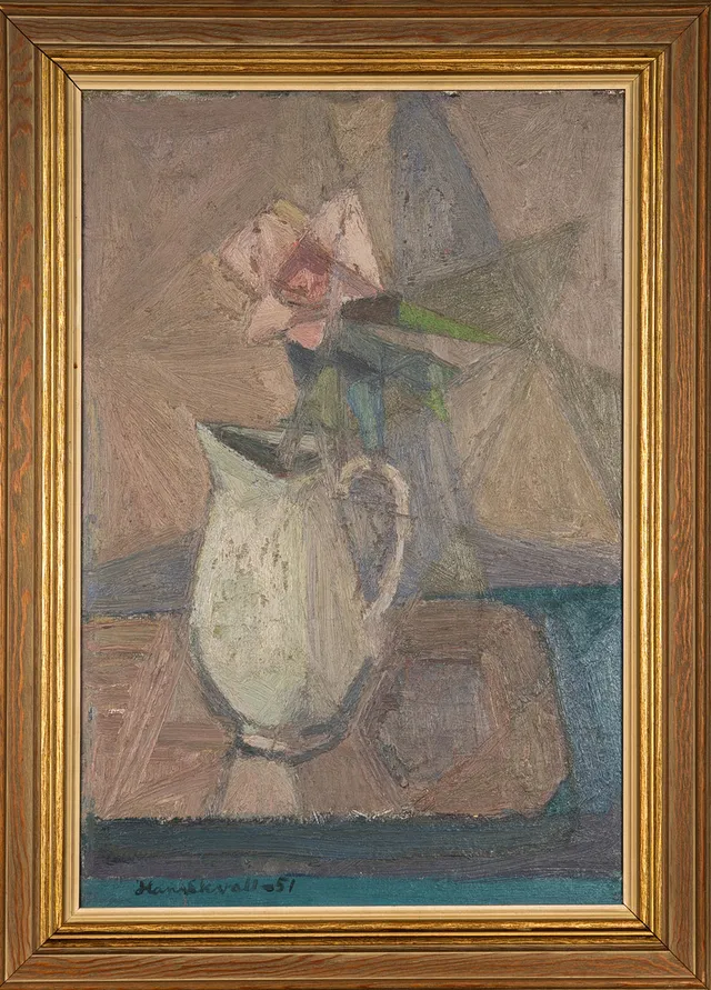 HANS EKVALL. Olja på pannå, Stillben, Signerad och daterad 1951.