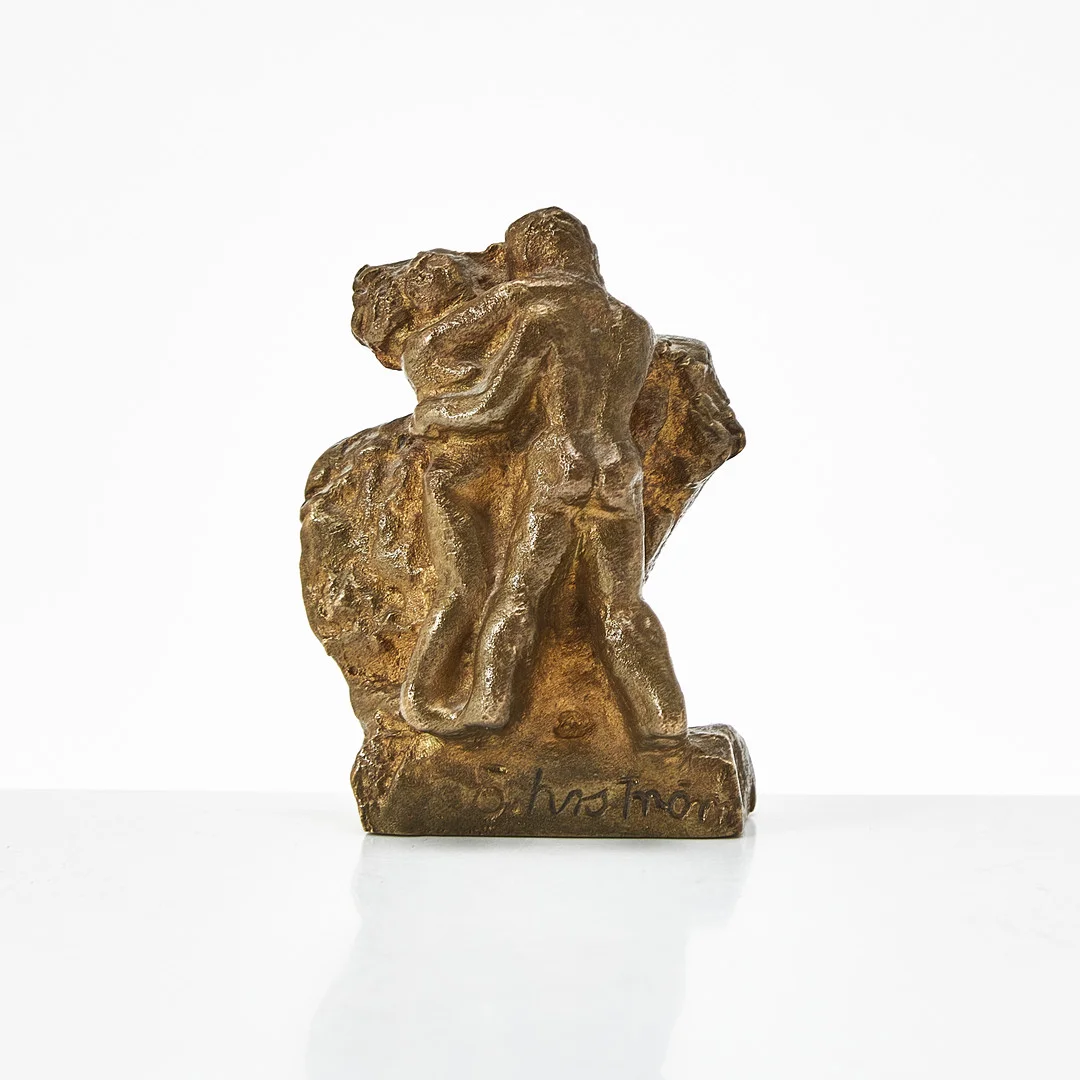 EDVIN ÖHRSTRÖM. Skulptur, famnande par i dans, brons, gjuten hos E. Pettersson, signerad samt numrerad 1/9. — Sculptures & Bronzes — Stockholms Auktionsverk Magasin 5