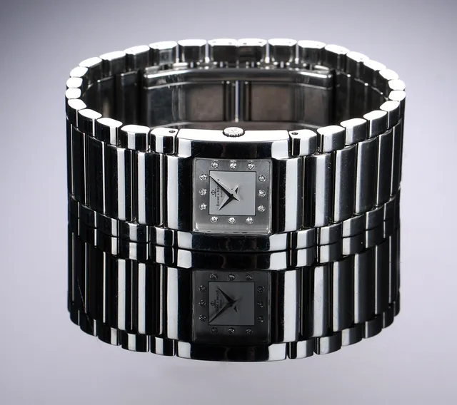 Baume & Mercier 'Catwalk'. Dameur i stål med brillantbesat skive, 2000'erne