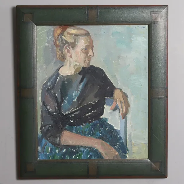 INGA BERG. OLJA PÅ DUK, " Ebba" signerad, daterad -64.