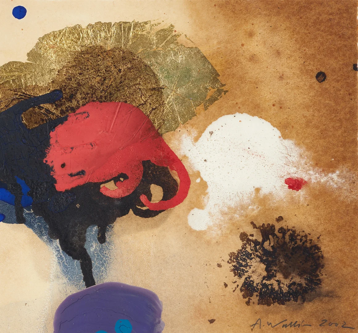 ANDERS WALLIN (FÖDD 1953). Komposition IV, signerad och daterad A. Wallin, 2002, blandteknik/akvarell på papper. — Paintings — Crafoord Auktioner Stockholm