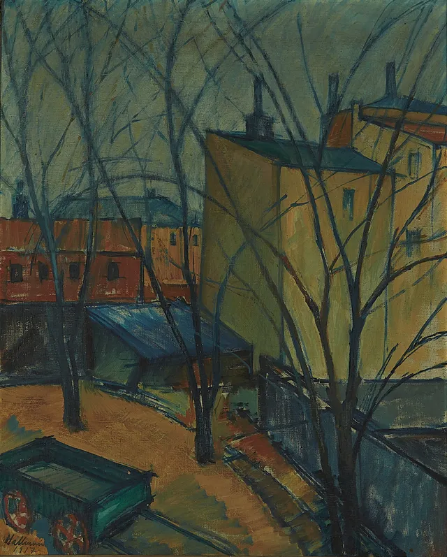 Hallman, Adolf — En bakgård, 1917