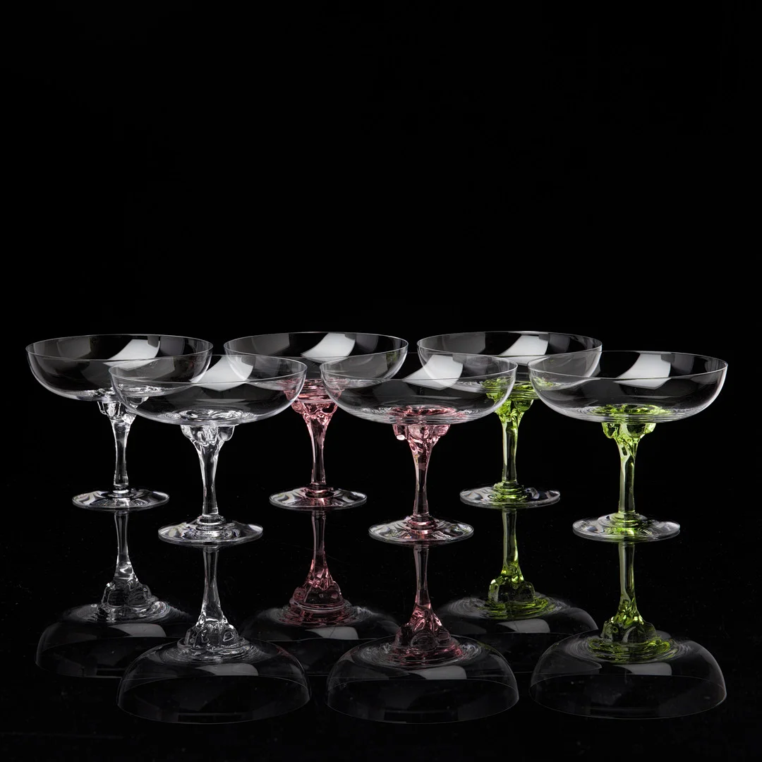 ÅSA JUNGNELIUS. Champagneglas, 6 st, "Sugar Dandy", Kosta Boda, etikettmärkta. — Tableware — Stockholms Auktionsverk Sickla