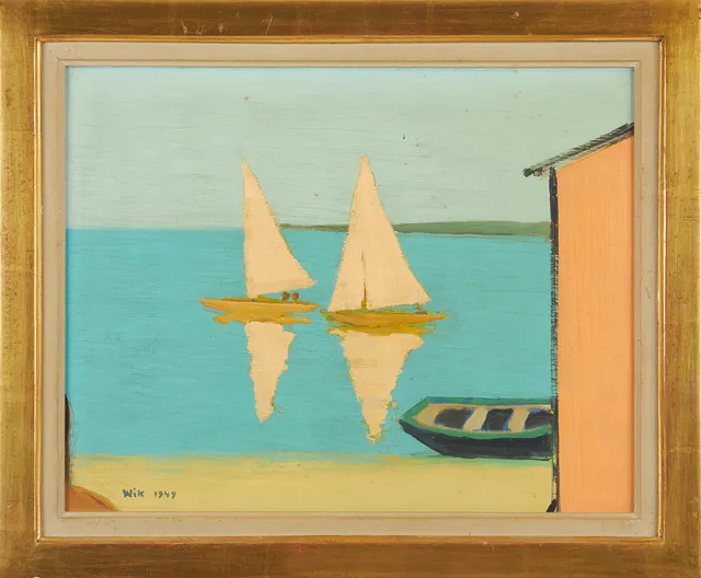 WILHELM WIK (1897-1987). "Stiltje", olja på pannå, signerad Wik 1949.