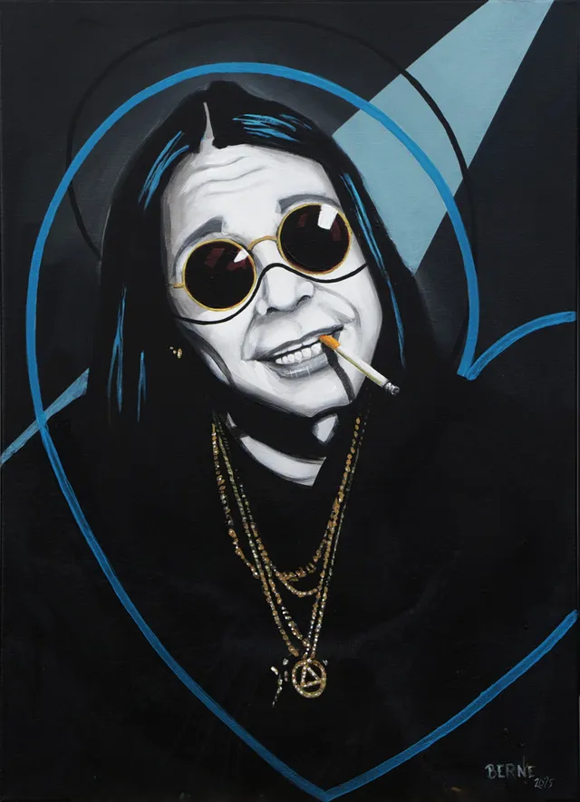 BERNE SAMUELSSON. AKRYL, på duk "OZZY" signerad, 2025.