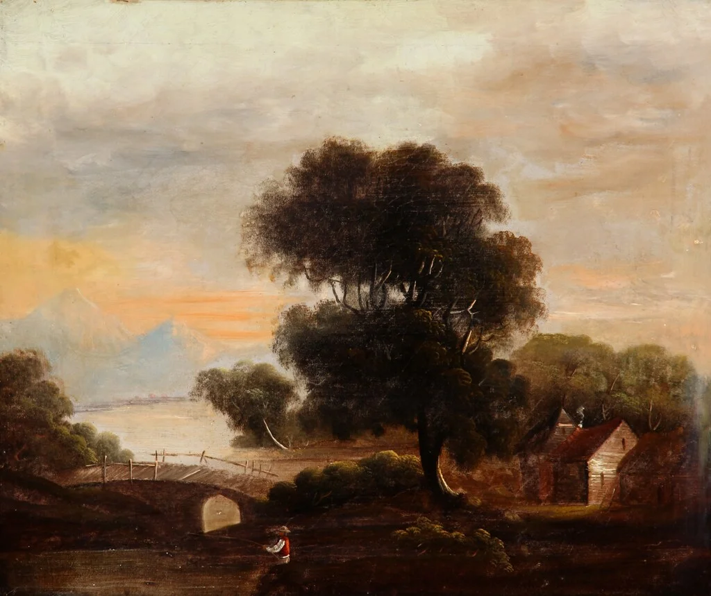 Ubekendt kunstner. Landskabsbillede 1800-tallet — Paintings and sculptures/Older pictorial arts — Lauritz