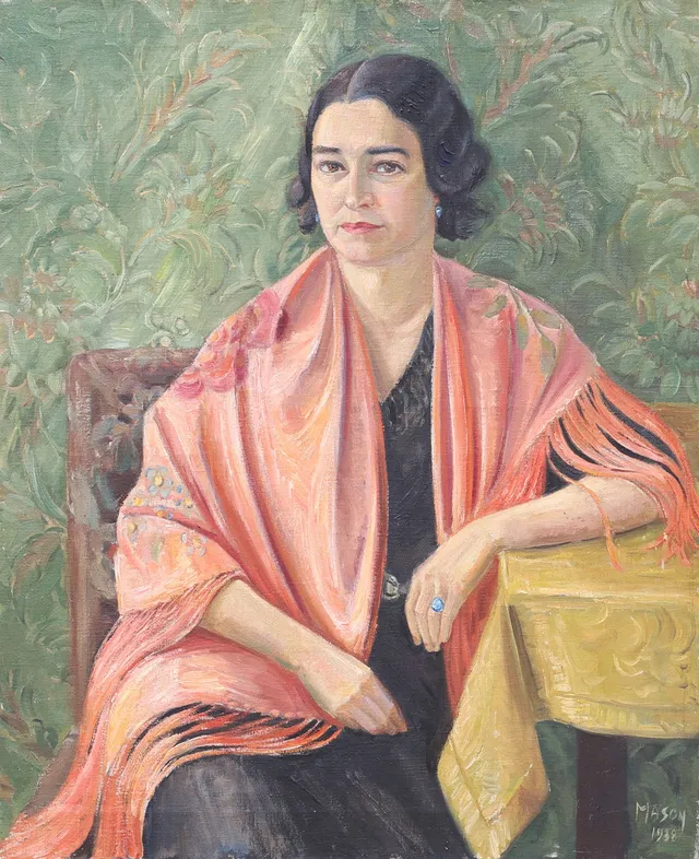 MATS MASON. Kvinnoporträtt, olja på duk, signerad samt daterad 1938.