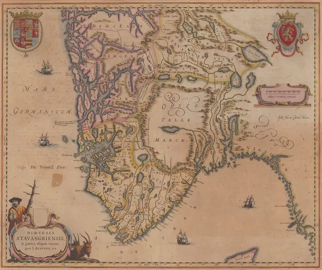 Blaeu, Willem Janszoon — "Dioecesis Stavangriensis" Amsterdam ca. 1640