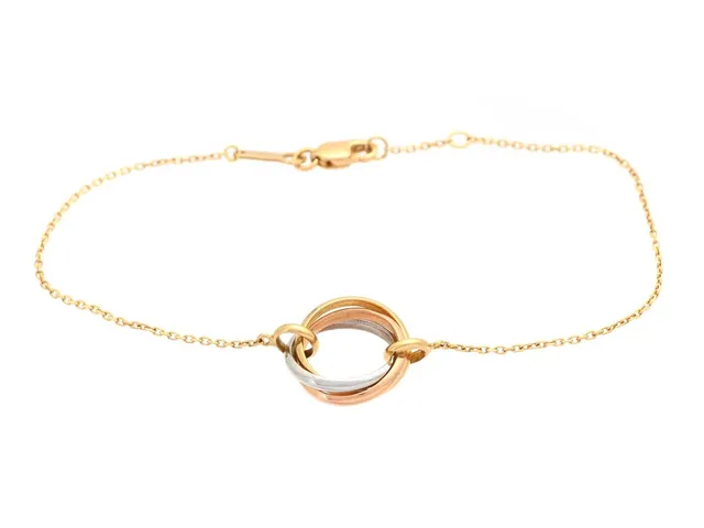 ARMBAND, 18K guld/vitguld/roséguld, längd 17-18 cm, vikt 2,2 g