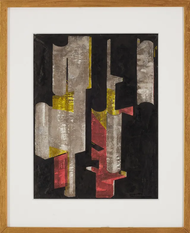 GÖRAN FOLCKER. Komposition, akvarell på papper, signerad och daterad FOLCKER 1960.