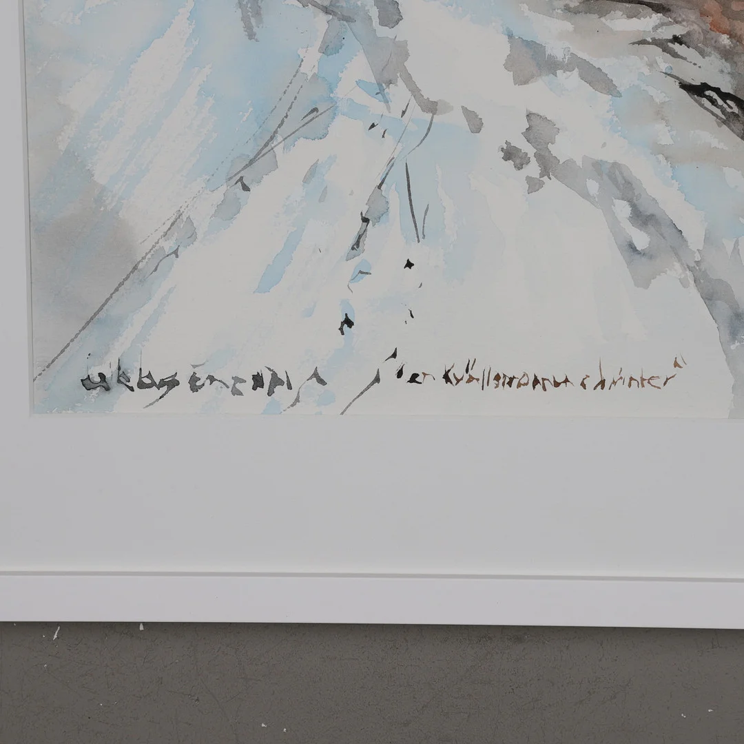 LEILA LAGRÉN (LEILA VAN DYKE). Akvarell, "En kvällspromenad i vintern", signerad. — Paintings — Gomér & Andersson Norrköping