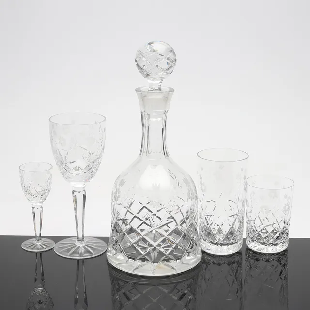 GLASSERVIS, 35 delar, slipad dekor, "Haga", Duka.