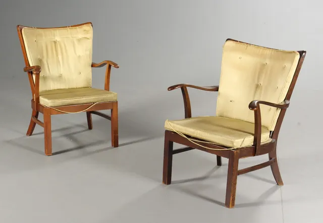 Fritz Hansen. Par lænestole, model 1628, 1940'erne (2)