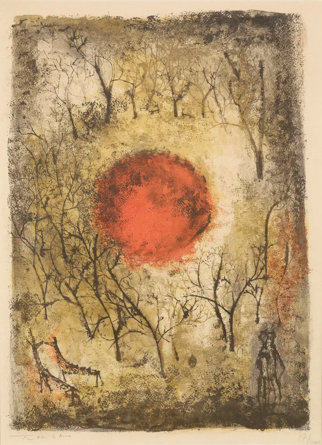 Wou-Ki, Zao — "Le soleil rouge (Den røde solen)" 1950