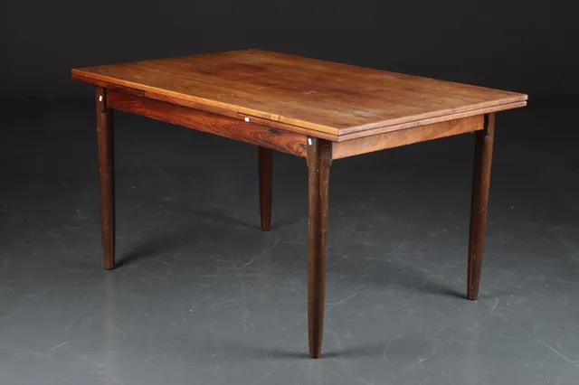 Spisebord af palisander med hollandsk udtræk, 1950-60'erne