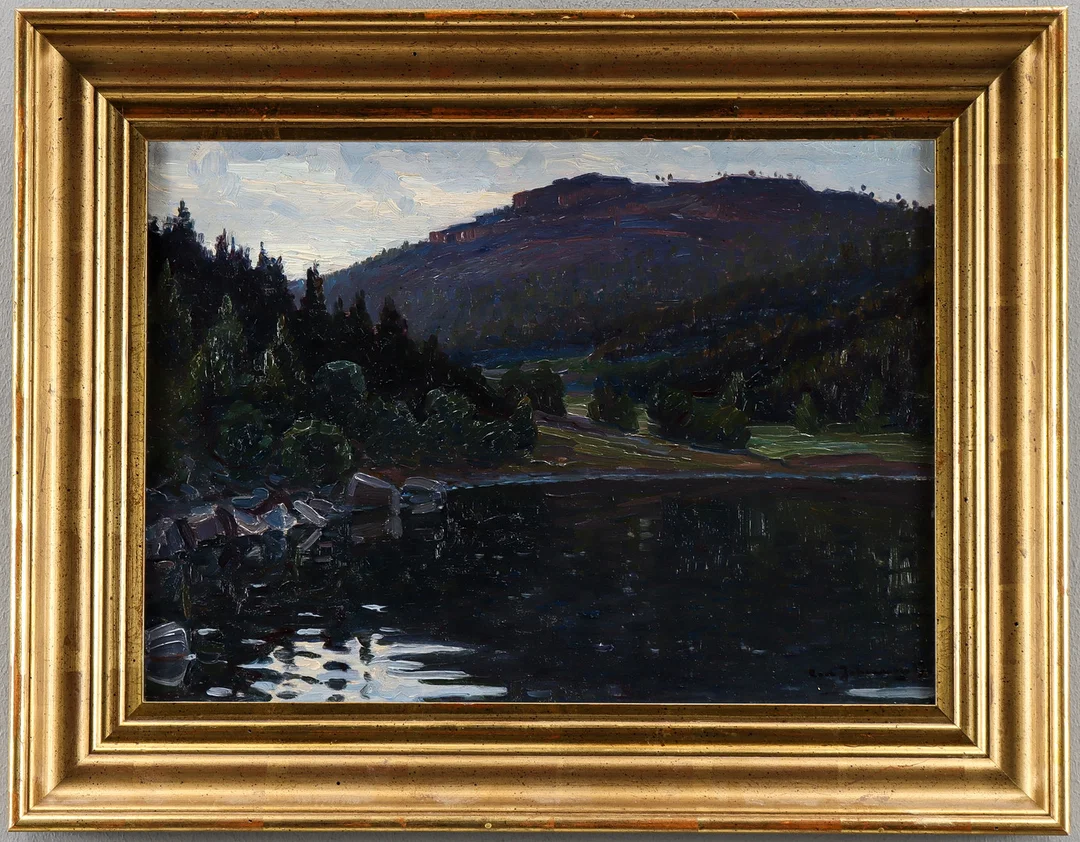 CARL JOHANSSON. Olja på pannå, signerad. — Paintings — Karlstad Hammarö Auktionsverk