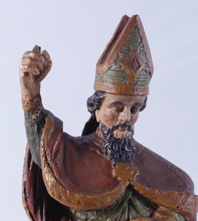 SKULPTUR, bemålat trä, 1600-tal.
