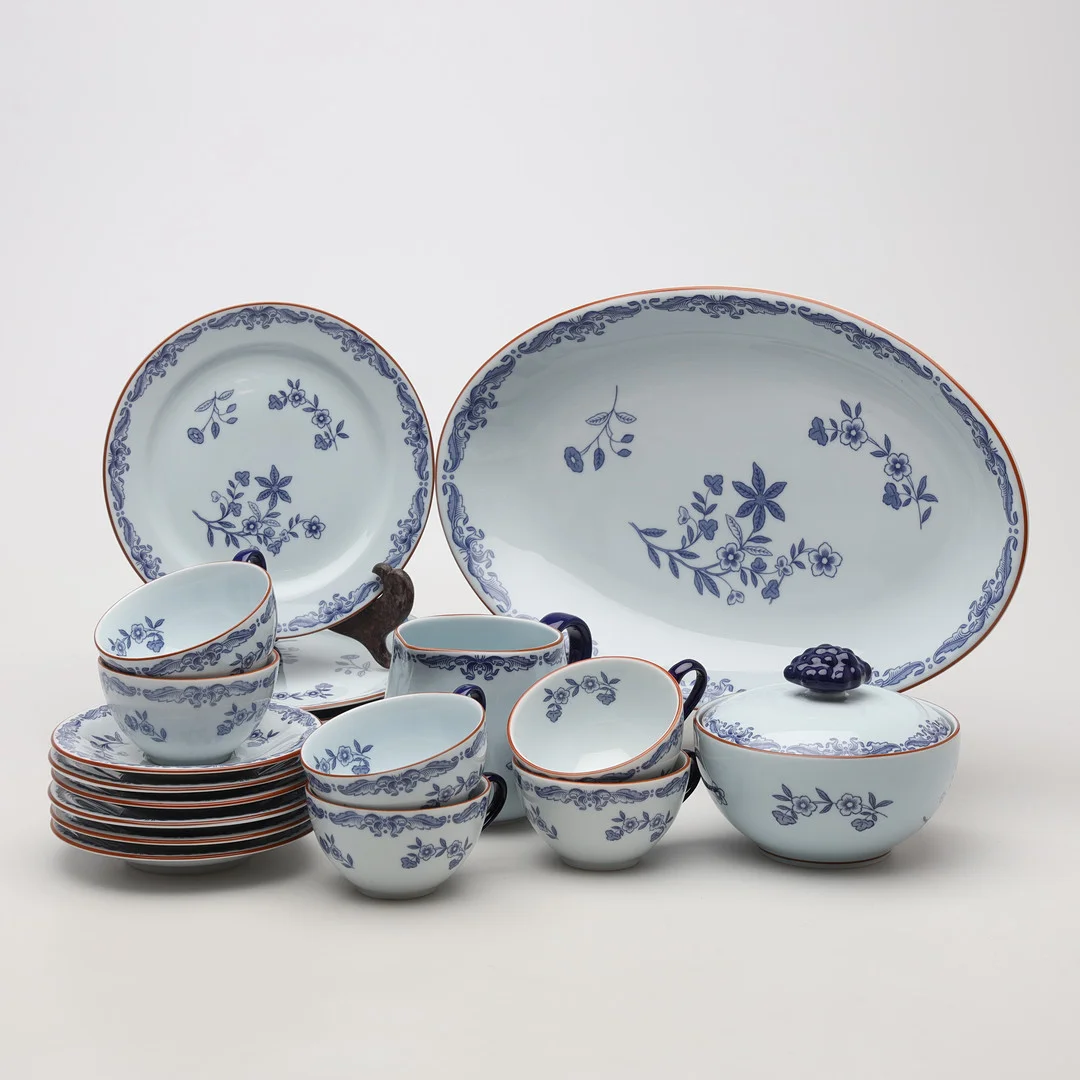 NILS EMIL LUNDSTRÖM. KAFFESERVIS, 21 delar, "Ostindia", porslin, Rörstrand. — European — Borås Auktionshall