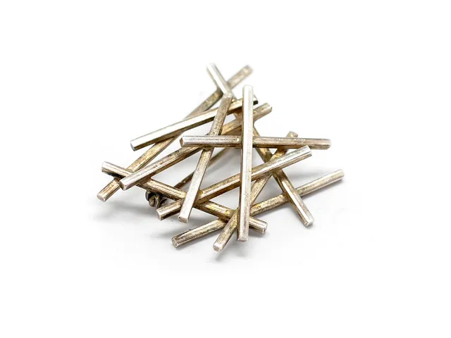 REY URBAN, brosch, silver, längd 3,5 cm, Stockholm 1962.