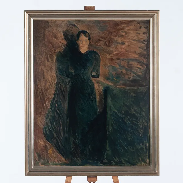 MUNCH EDVARD. EFTER. Litografi – “Dameportrett”, J. Chr. Sørensen & Co., Köpenhamn.