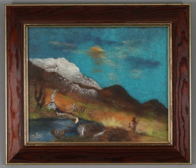 LISA JOHANSSON SANDBERG. Fjäll, ullteknik, monogramsignerad.
