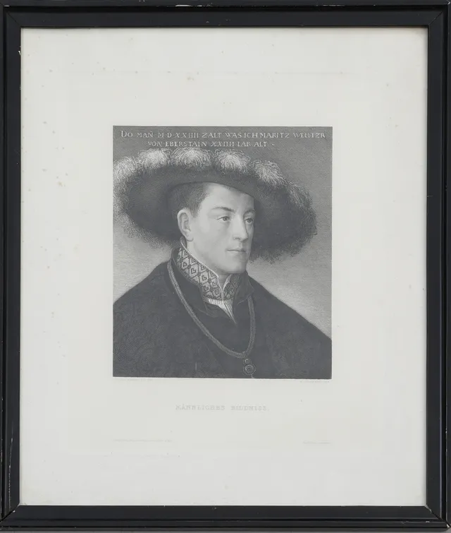 GRAVYR, "Männliches bildniss", föreställande Moritz Welzer von Eberstein.