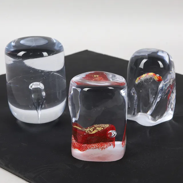 ANDERS WINGÅRD. Konstglas, 3 delar, delvis signerat.