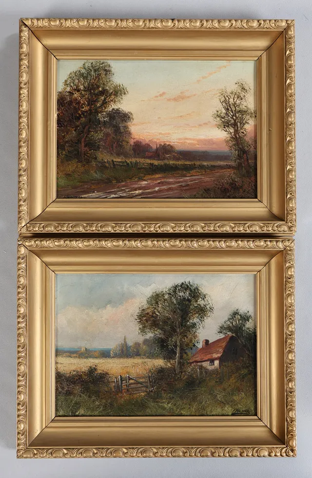 F WALTERS (BRITISH, 20TH CENTURY) "PAIR OF LANDSCAPES" (2).