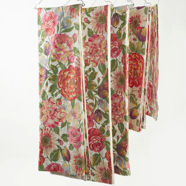 GARDINER, 4 st., KAPPA, blommig textil, fodrade.