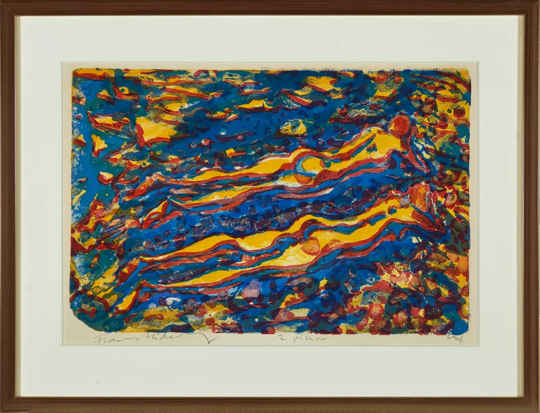 Widerberg, Frans — "To piker" — Kunst/Grafikk — Blomqvist