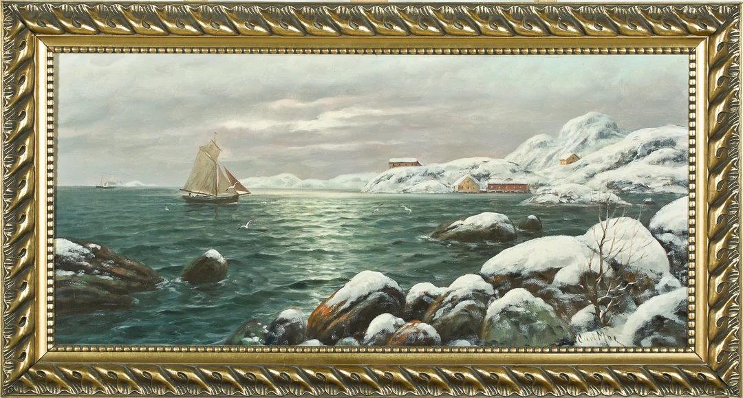 Moe, Carl — Vinter ved kysten — Kunst/Maleri — Blomqvist