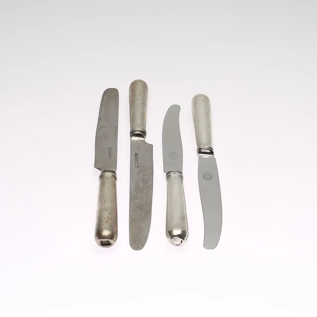 MATKNIVAR, silver, 12+6 st, 1800-/1900-tal.