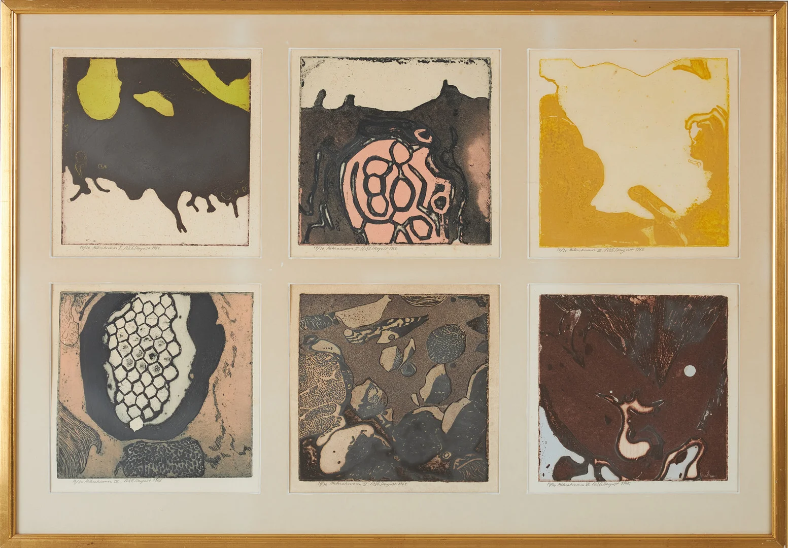 NILS G STENQVIST. "Mikrokosmos", 6 st, etsningar samramade, signerad och numrerad, daterad 1968. — Engravings & Prints — Stockholms Auktionsverk Sickla