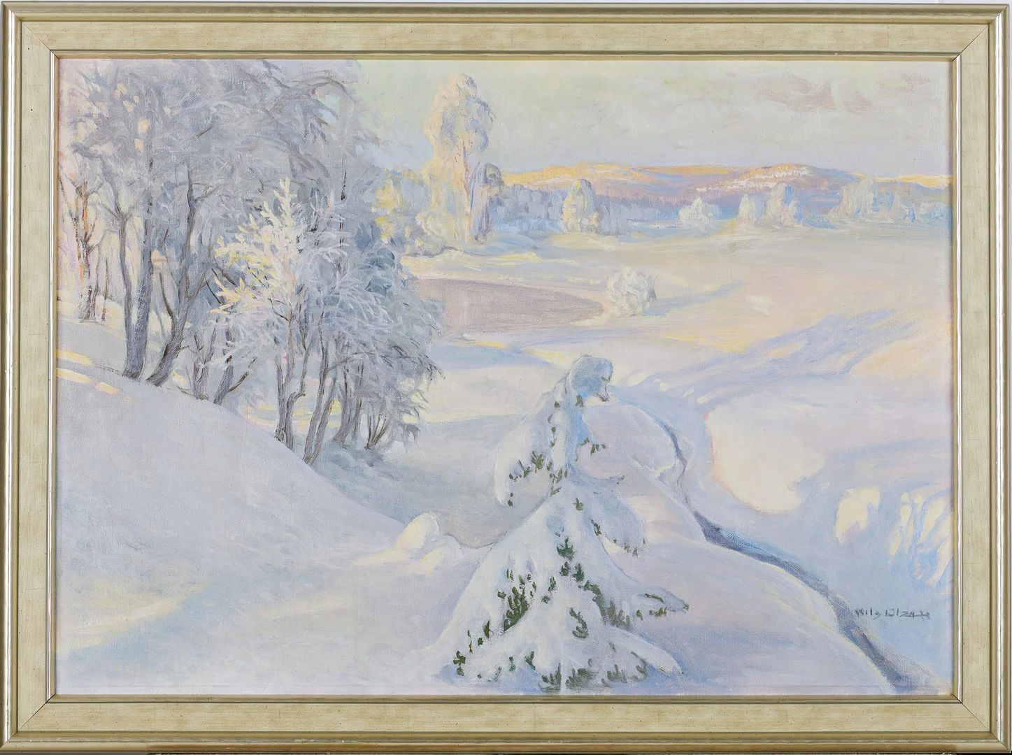 NILS OLZON (1891-1953). vintermotiv, olja på duk, signerad Nils Ohlzon. — Paintings — Stockholms Auktionsverk Magasin 5