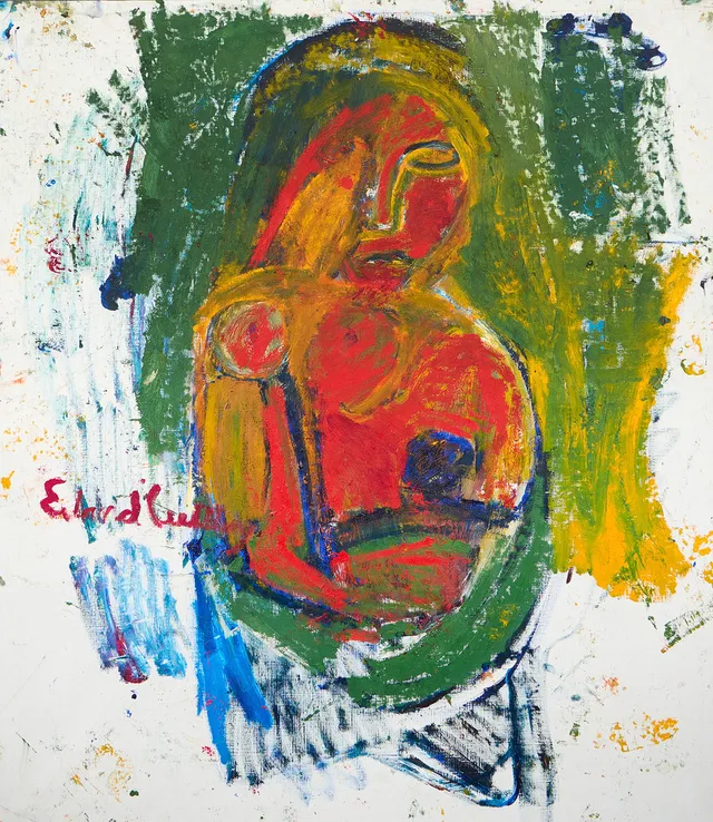 ERLAND CULLBERG. Olja på duk. Figurkomposition.