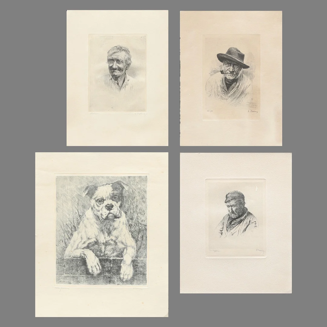AXEL TALLBERG. Etsningar, 4 stycken, signerade. — Engravings & Prints — Garpenhus Auktioner