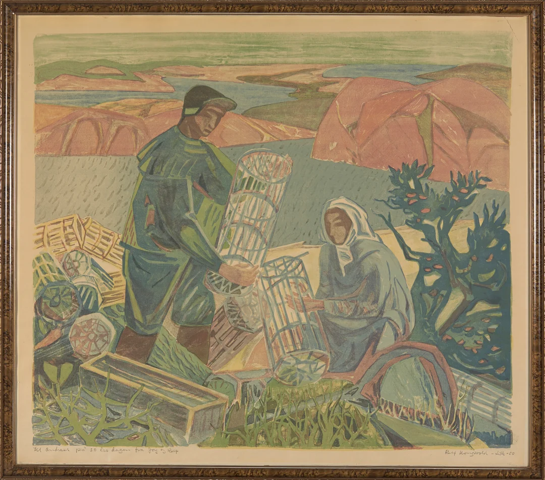 Kongsvold, Rolf — Arbeid med teinene, 1950 — Kunst/Grafikk — Blomqvist