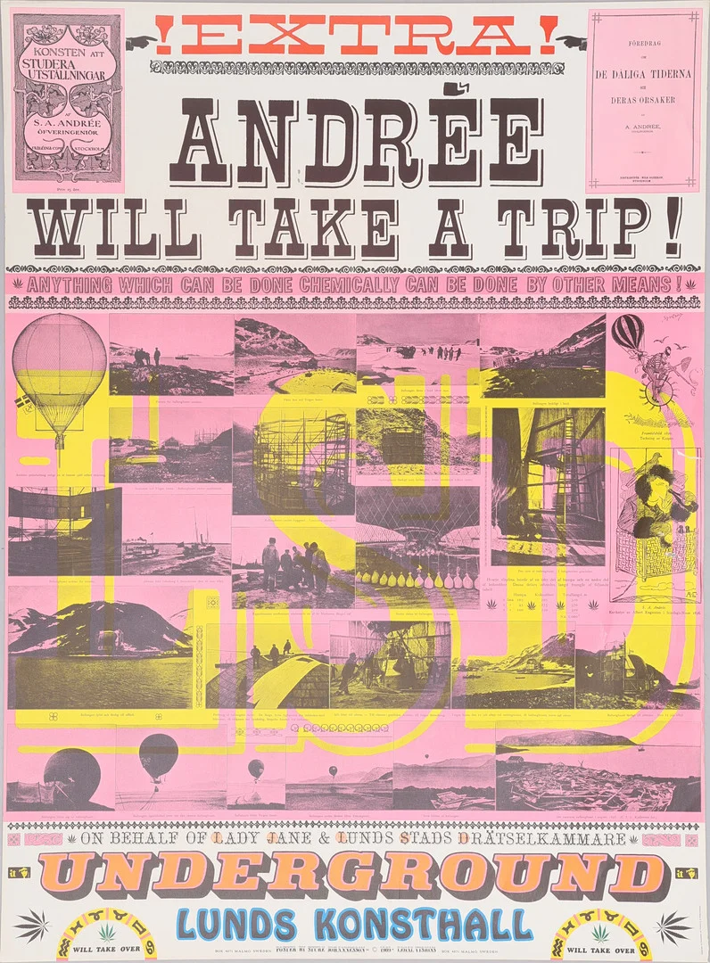 STURE JOHANNESSON. "ANDRÉE WILL TAKE A TRIP!", 1969. — Engravings & Prints — Crafoord Auktioner Lund