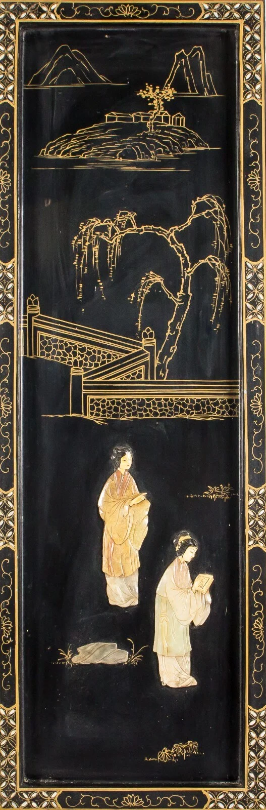 Kinesiske lak panel.1900 tallet — Hobby and collectibles/Asian art — Lauritz