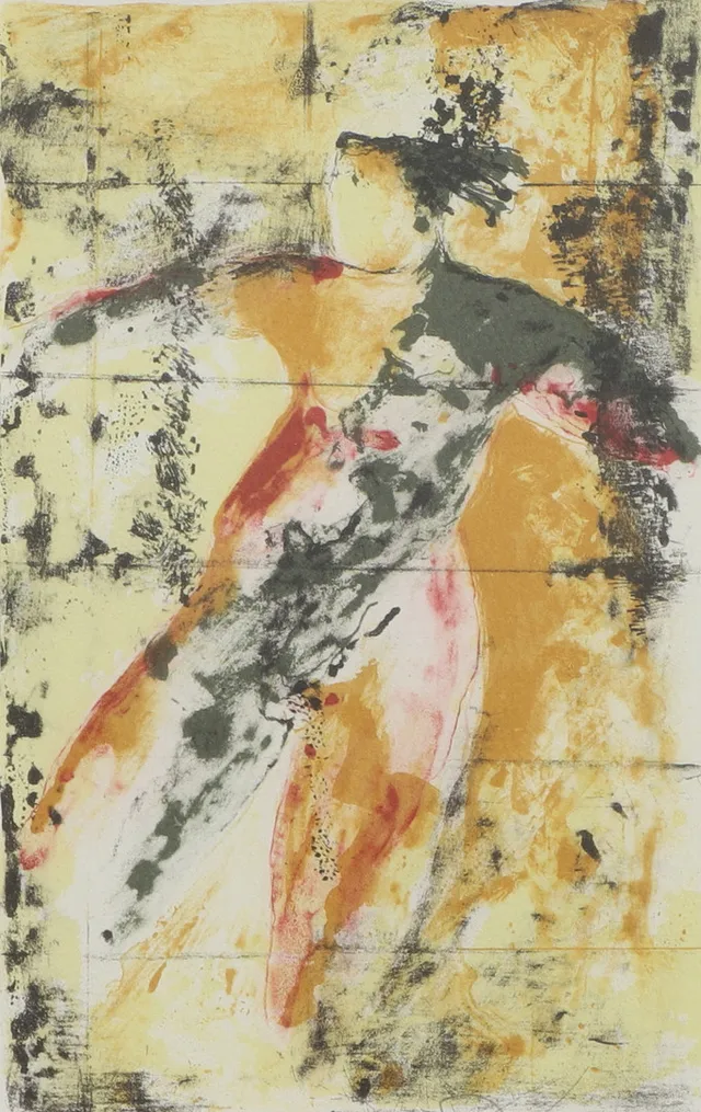 ANITA PAULSSON. Färglitografi, figurkomposition, signerad, numrerad 26/360.