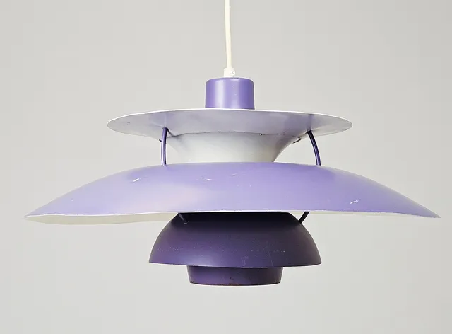 POUL HENNINGSEN. Taklampa, "PH-5", Louis Poulsen, Danmark, höjd ca. 28 cm.