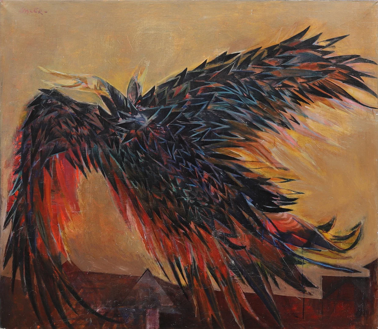 BENGT OSSLER. Fågel, olja på duk, signerad Ossler. — Paintings — Garpenhus Auktioner