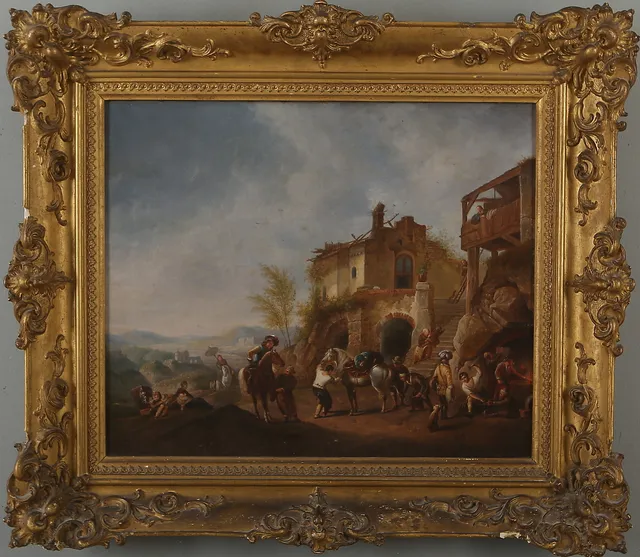 PHILIPS WOUWERMAN. EFTER. Kopia av "La Boutique du Maréchal", olja på duk, osignerad, 1800-tal.