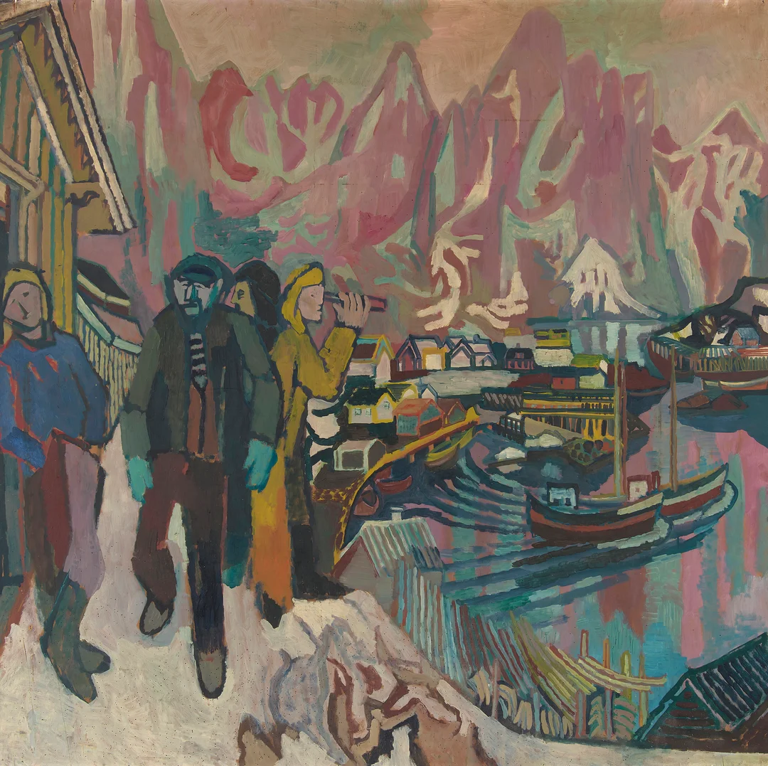 Krauskopf, Bruno — "Fiskevær i Lofoten" — Kunst/Maleri — Blomqvist