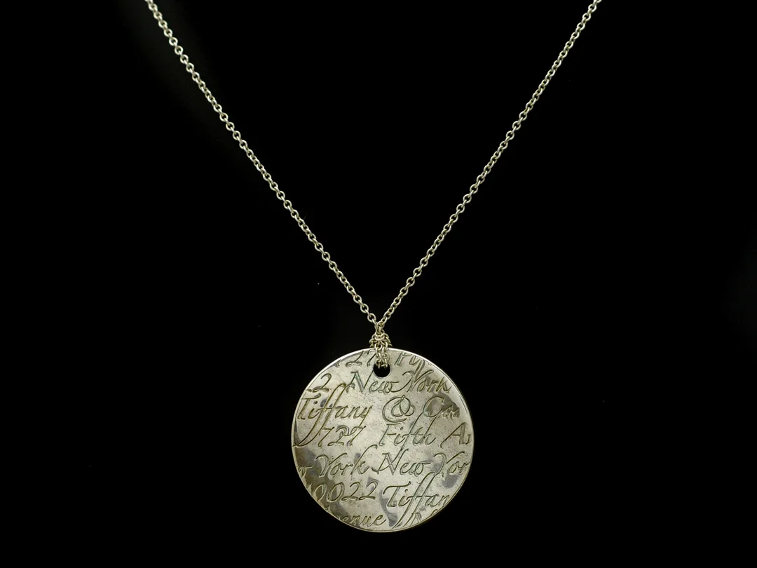 KEDJA/HÄNGE, sterling silver, Tiffany & Co, påse och ask. — Smycken/Hänge med kedja — Kaplans