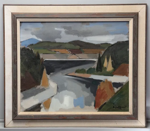 IVAR HJERTQVIST. Olja på duk, landskapsmotiv, signerad.